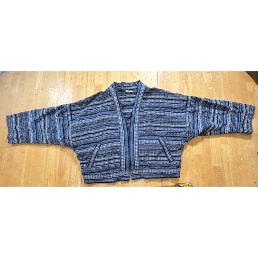 Vintage Gap Textured 100% Cotton Blue Cropped Shacket SZ XL
